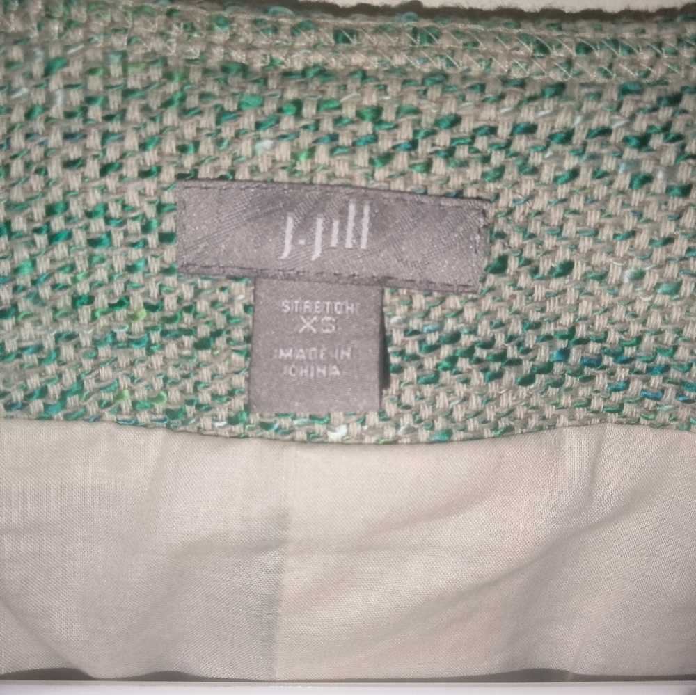 J. Jill Green Woven Linen Blazer XS - Picture 2 of 5